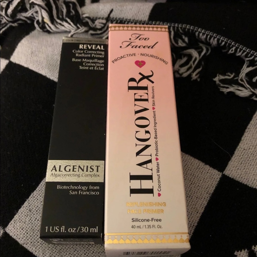 Too faced hangover RX and algenist radiant primer